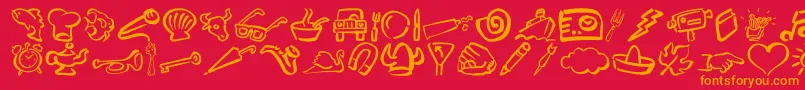Шрифт DfDiversitiesLetPlain.1.0 – оранжевые шрифты на красном фоне
