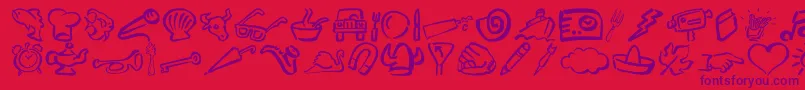 DfDiversitiesLetPlain.1.0 Font – Purple Fonts on Red Background