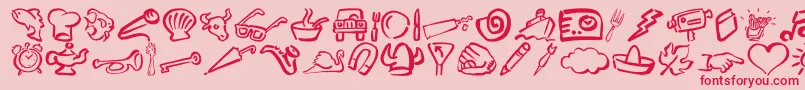 DfDiversitiesLetPlain.1.0 Font – Red Fonts on Pink Background