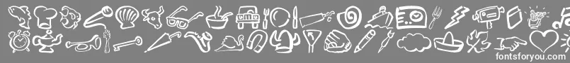 フォントDfDiversitiesLetPlain.1.0 – 灰色の背景に白い文字