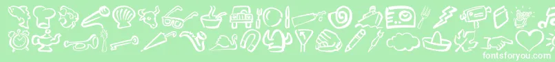 DfDiversitiesLetPlain.1.0 Font – White Fonts on Green Background
