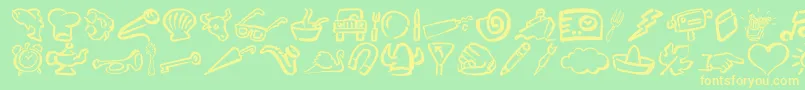 DfDiversitiesLetPlain.1.0 Font – Yellow Fonts on Green Background