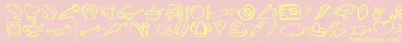 DfDiversitiesLetPlain.1.0 Font – Yellow Fonts on Pink Background