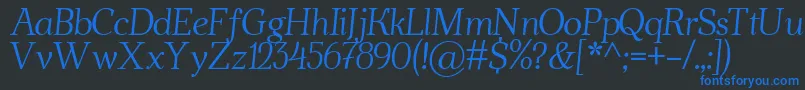 AhellyaItalic Font – Blue Fonts on Black Background
