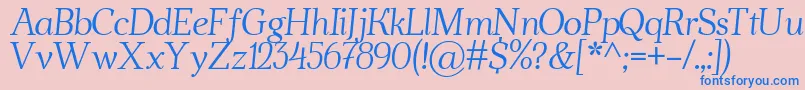 AhellyaItalic Font – Blue Fonts on Pink Background