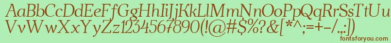 AhellyaItalic Font – Brown Fonts on Green Background