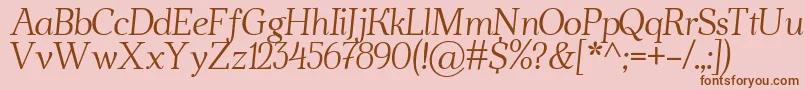 AhellyaItalic-Schriftart – Braune Schriften auf rosa Hintergrund