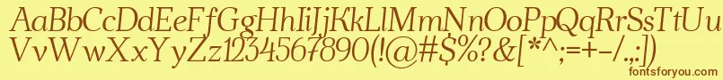 AhellyaItalic Font – Brown Fonts on Yellow Background