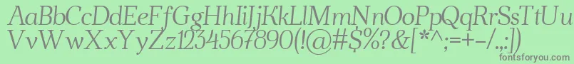 AhellyaItalic Font – Gray Fonts on Green Background