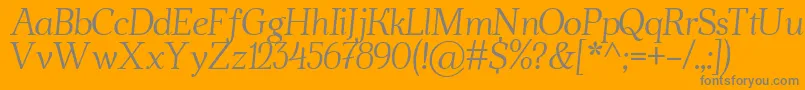 AhellyaItalic Font – Gray Fonts on Orange Background