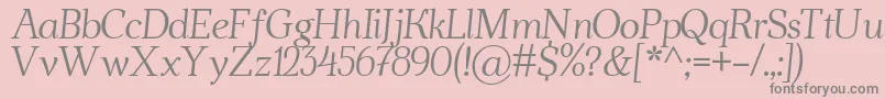 AhellyaItalic Font – Gray Fonts on Pink Background