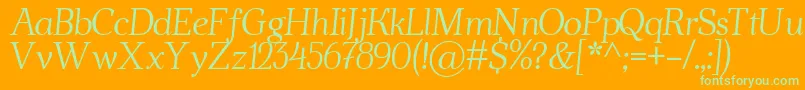 AhellyaItalic Font – Green Fonts on Orange Background