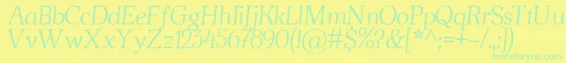 AhellyaItalic Font – Green Fonts on Yellow Background