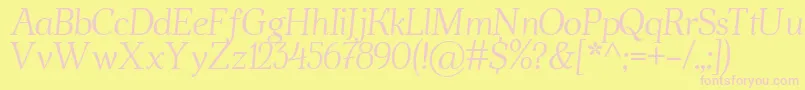 AhellyaItalic Font – Pink Fonts on Yellow Background