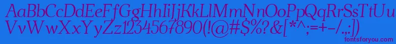 AhellyaItalic Font – Purple Fonts on Blue Background