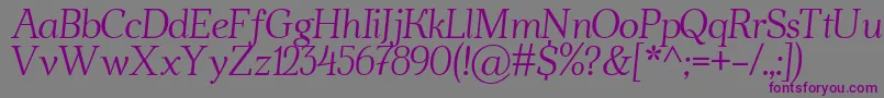 AhellyaItalic Font – Purple Fonts on Gray Background