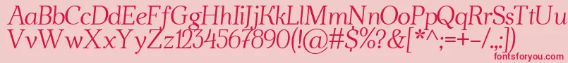 Czcionka AhellyaItalic – czerwone czcionki na różowym tle