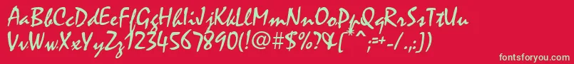 MistralAv Font – Green Fonts on Red Background