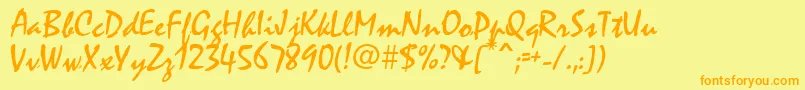 MistralAv Font – Orange Fonts on Yellow Background
