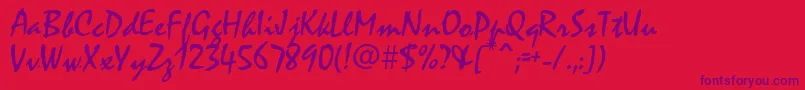 MistralAv Font – Purple Fonts on Red Background