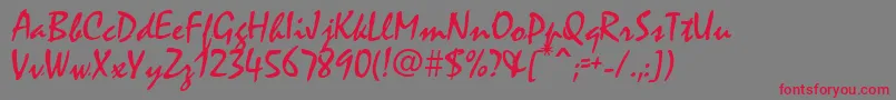 MistralAv Font – Red Fonts on Gray Background