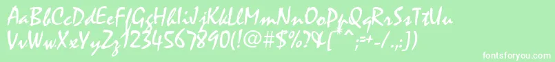 MistralAv Font – White Fonts on Green Background