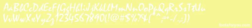 MistralAv Font – White Fonts on Yellow Background