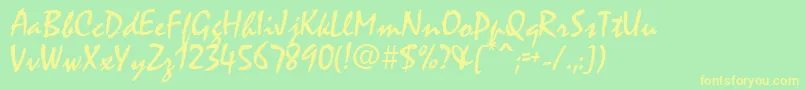 MistralAv Font – Yellow Fonts on Green Background