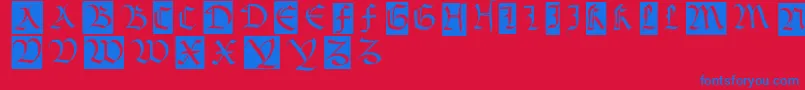 Bastardamajuskel1300 Font – Blue Fonts on Red Background