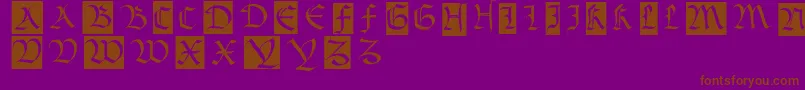 Bastardamajuskel1300 Font – Brown Fonts on Purple Background