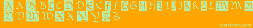 Bastardamajuskel1300 Font – Green Fonts on Orange Background