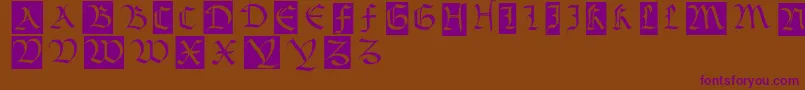 Bastardamajuskel1300 Font – Purple Fonts on Brown Background