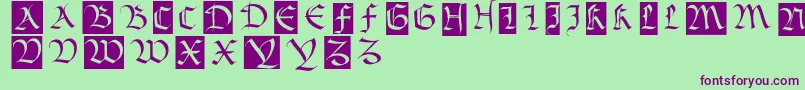 Bastardamajuskel1300 Font – Purple Fonts on Green Background