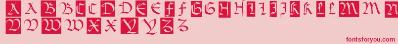 フォントBastardamajuskel1300 – ピンクの背景に赤い文字