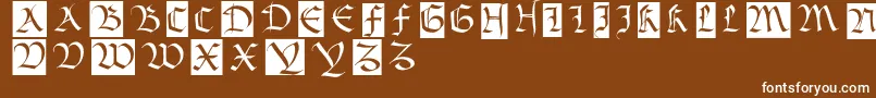 フォントBastardamajuskel1300 – 茶色の背景に白い文字