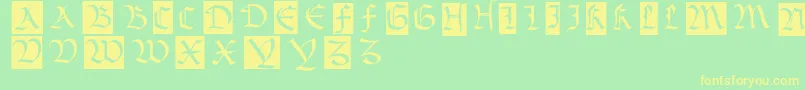Bastardamajuskel1300 Font – Yellow Fonts on Green Background