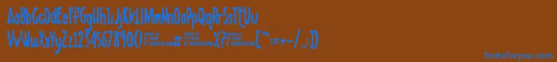 フォントScribbletdemo – 茶色の背景に青い文字