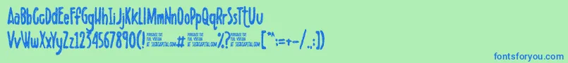 fuente Scribbletdemo – Fuentes Azules Sobre Fondo Verde