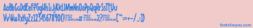 Scribbletdemo Font – Blue Fonts on Pink Background