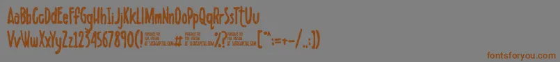 Fonte Scribbletdemo – fontes marrons em um fundo cinza