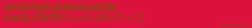 フォントScribbletdemo – 赤い背景に茶色の文字