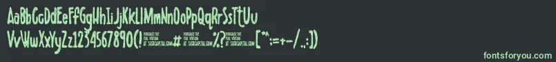 フォントScribbletdemo – 黒い背景に緑の文字