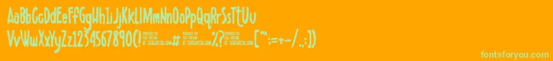 Scribbletdemo Font – Green Fonts on Orange Background