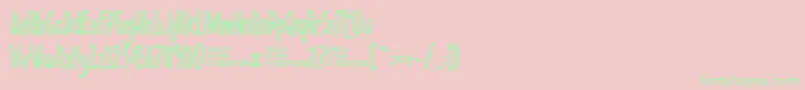 フォントScribbletdemo – ピンクの背景に緑の文字