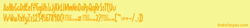 Шрифт Scribbletdemo – оранжевые шрифты на жёлтом фоне