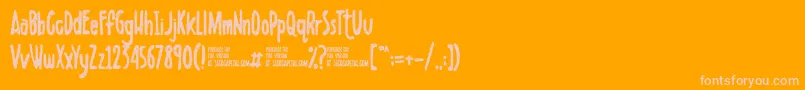 Scribbletdemo-fontti – vaaleanpunaiset fontit oranssilla taustalla
