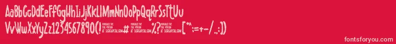 Шрифт Scribbletdemo – розовые шрифты на красном фоне