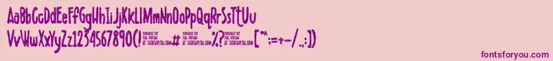 Scribbletdemo Font – Purple Fonts on Pink Background