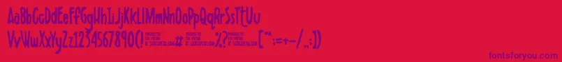 Scribbletdemo-Schriftart – Violette Schriften auf rotem Hintergrund