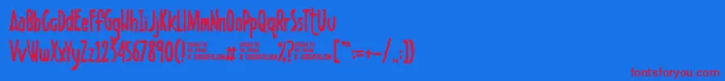 Scribbletdemo Font – Red Fonts on Blue Background